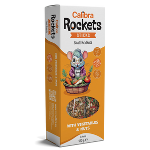 Calibra Rockets Sticks Small Rodents Vegetable & Nut 120g